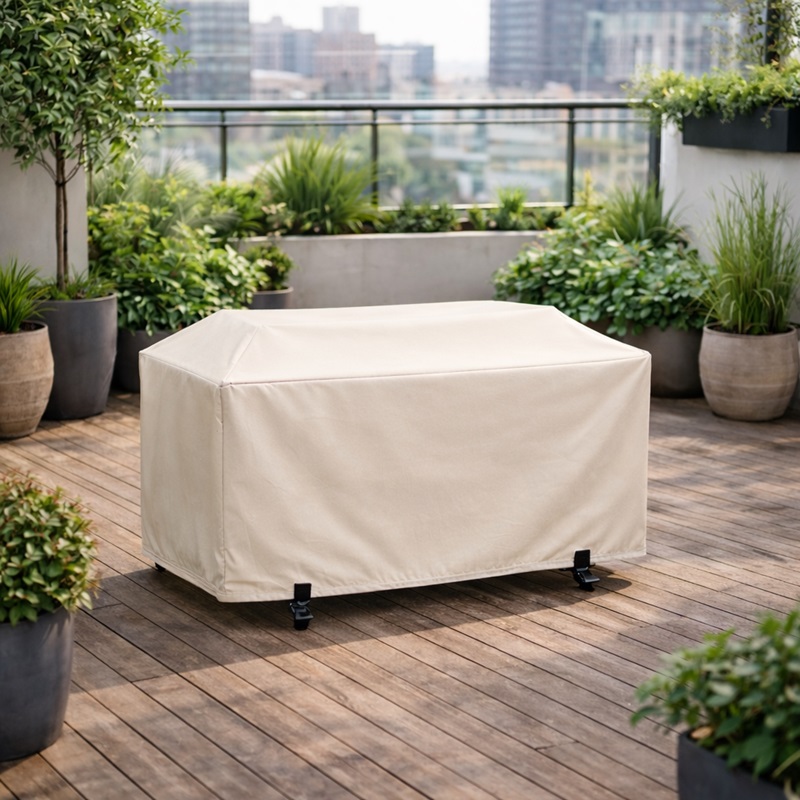 housse sur mesure protection plancha beige